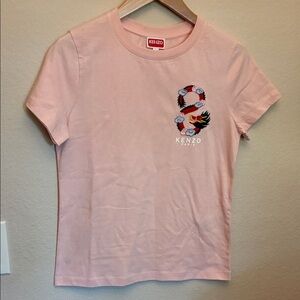 Kenzo Pink Tee with Dragon Embroidery size S